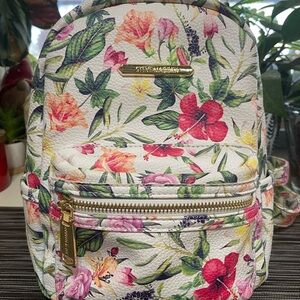 Steve Madden Floral Backpack - White and Multicolor